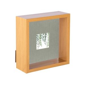 Nicola Spring 3D Deep Box Photo Frame - 6 x 6" with 2 x 2" Mount - Light Wood