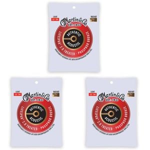 3PK Martin Guitar MA540T Authentic Treated Strings 92/8 Phosphor Bronze Light