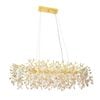 Telbix Molena Modern Pendant Hanging Lamp Light Aluminium Crystal Gold Amber Clear Gloss