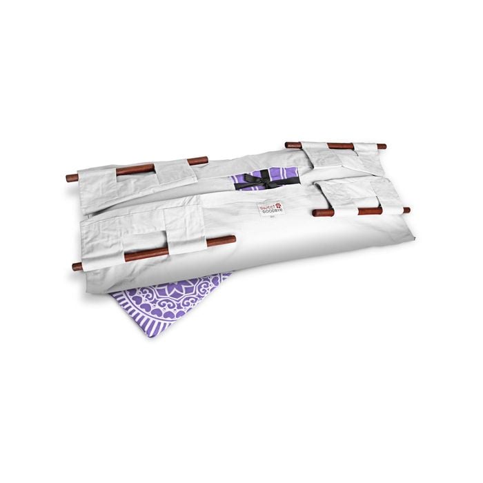 Sweet Goodbye COCOON - Soft Pet Casket - Burial & Cremation Ceremony Kit (Classic Cotton) | White/Lavender, XL