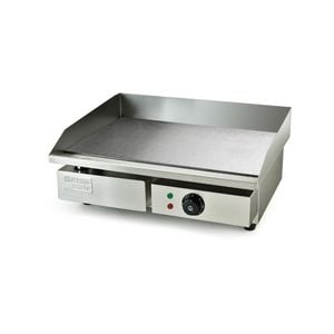 THERMOMATE Commercial Electric Griddle, 2400W Stainless Steel 55x35cm Countertop