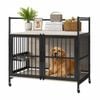 Advwin Dog Crate Furniture Heavy Duty Dog Kennel With 2 Bowls