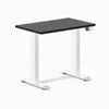 Desky Dual Mini Black Ash Hardwood Sit To Stand Desk 800x500mm White Frame