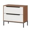 Astin Sinclair White & Oak-Look Walton 2 Drawer Side Table