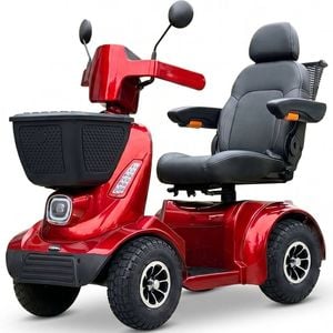 Equipmed Comfortcruise Large Mobility Scooter, 15km/h Top Speed, Up To 45km Range, Strong Climbing, 180kg Capacity, Red