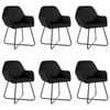 vidaXL Dining Chairs 6 pcs Black Velvet