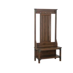 Hall Tree And Shoe Bench - Walnut
