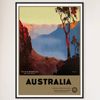 Galrie Vintage Australian Travel Poster of the Blue Mountains NSW Wall Art, Black Frame, 70 x 100cm (28 x 40inch)