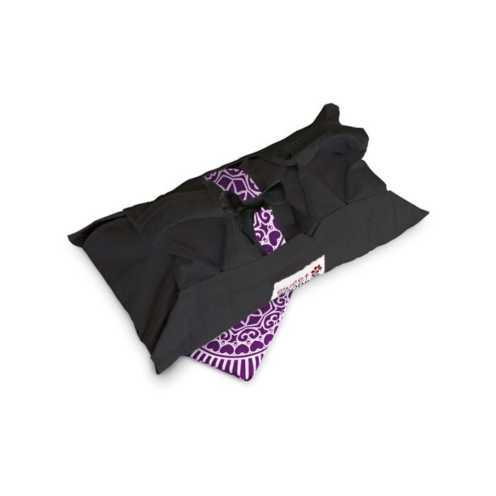 Sweet Goodbye COCOON - Soft Pet Casket - Burial & Cremation Ceremony Kit (Classic Cotton) | Black/Magenta, XS