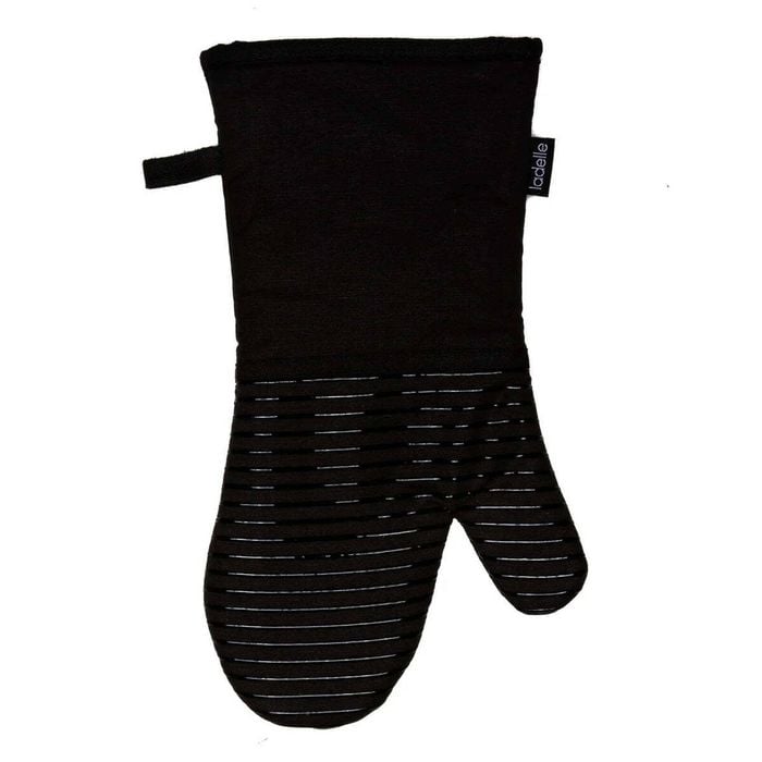 Ladelle Lennox Oven Mitt Silicone Grip Black Heat Protection Thumb Cutout