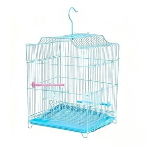 BRIBRION Small Bird Cage with Stand and Feeder Arch Top 32x31x44cm blue