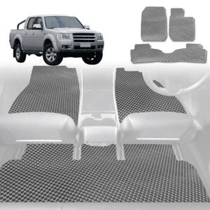 6D Diamond Car Floor Mats for Ford Ranger 2006-2011-Full Set-Grey-Outback GT