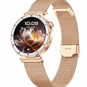 Ultra Thin Smart Watch Amoled Bluetooth Call Fitness Tracker Bracelet Watch Mesh Gold