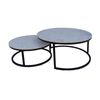 Duet 2pc Set Round Nesting Coffee Table Marble Top White
