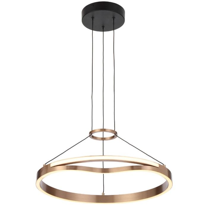 Telbix Ostrom Modern Pendant Hanging Lamp Light Aluminium Pvc Coffee Gold Satin