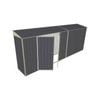 Build-a-Shed 0.8 x 5.2 x 2m Skillion Shed with Double Hinged Side Doors - Grey