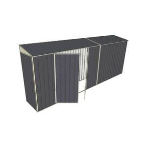 Build-a-Shed 0.8 x 5.2 x 2m Skillion Shed with Double Hinged Side Doors - Grey