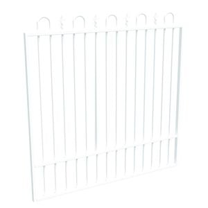ProtectorAl 1201 - 1500 x 1500mm Pearl White Aluminium Loop And Spear Garden Gate With Mid Rail