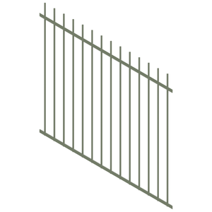 ProtectorAl 350 - 1200 x 1200mm Pale Eucalypt Raked 16-30º Picket Top Pool Fence Panel