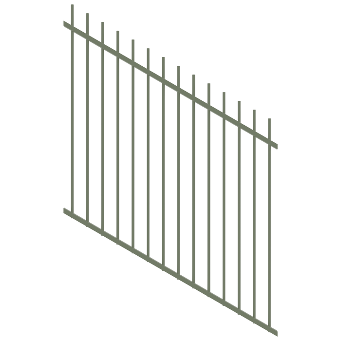 ProtectorAl 350 - 1200 x 1200mm Pale Eucalypt Raked 16-30º Picket Top Pool Fence Panel