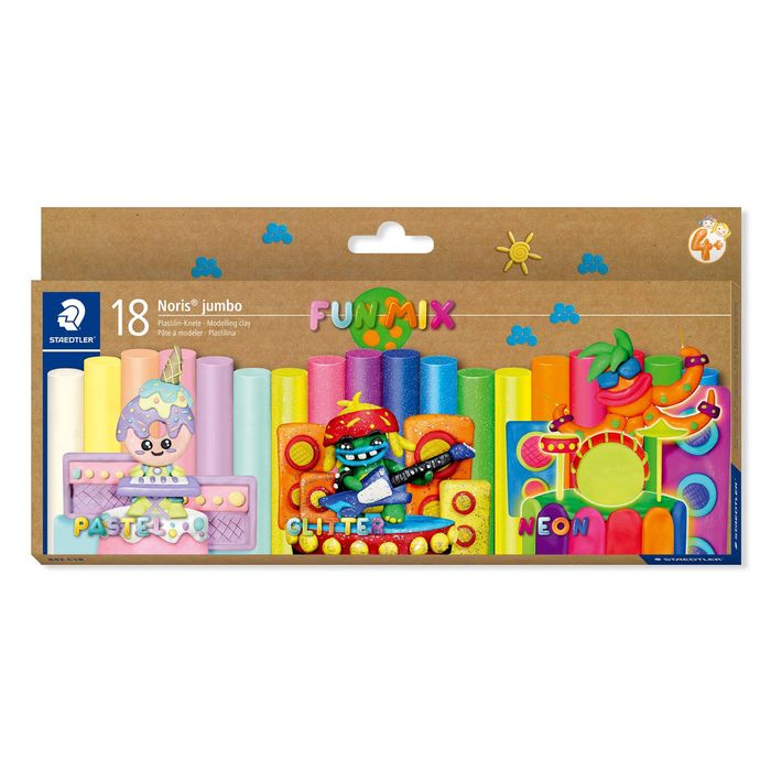 Staedtler Assorted Colours Noris Jumbo Modelling Clay - Pack of 18