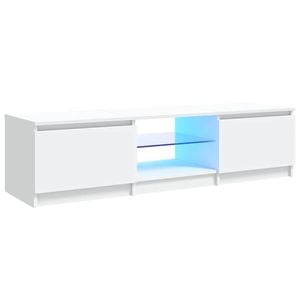vidaXL TV Cabinet with LED Lights White 140x40x36 cm TV Stand HiFi Cabinet