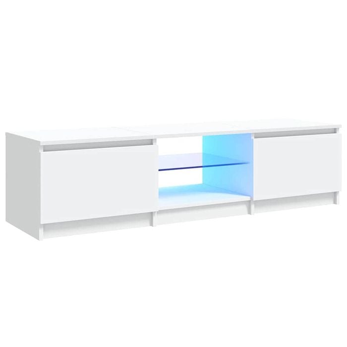 vidaXL TV Cabinet with LED Lights White 140x40x36 cm TV Stand HiFi Cabinet