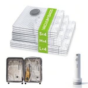 Catzon 12 Pack Vacuum Storage Bags With Rechargeable Wireless Pump
