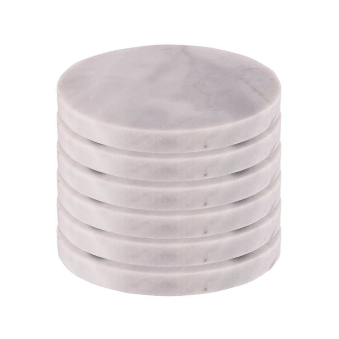 Argon Tableware Marble Round Coasters - 10cm - Pack of 6