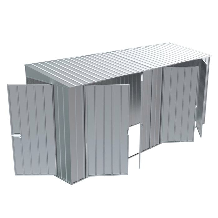 Build-a-Shed 1.2 x 4.5 x 2.0m Zinc Skillion Double Hinged Side Door Shed