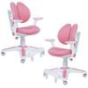 2x Ergonomic Children Kids Study Chairs Height Adjustable Pink