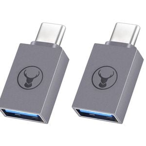 2PK Bonelk M USB-C to F USB-A 3.0 Adapter Dongle For Laptop/PC - Space Grey