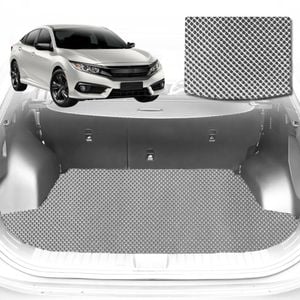 6D Diamond Car Boot Mat for Honda Civic (10th Gen)2016-2021-Cargo Mat-Grey-Outback GT