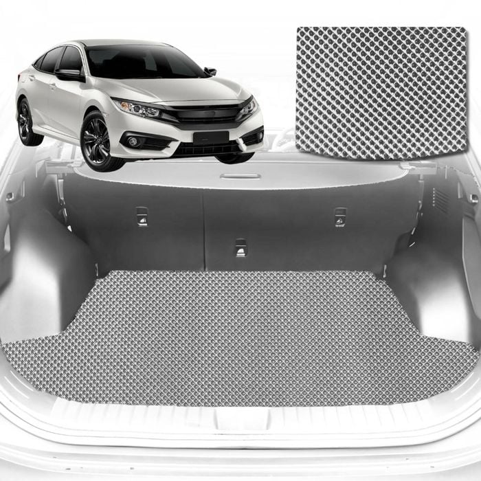 6D Diamond Car Boot Mat for Honda Civic (10th Gen)2016-2021-Cargo Mat-Grey-Outback GT
