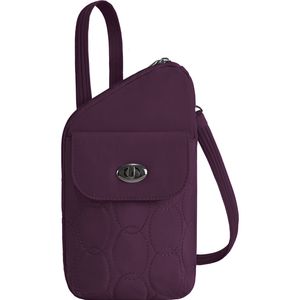 Travelon Runways Anti-Theft Slim Asymmetric Crossbody Bag in Plum