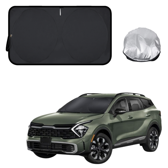 Front Windscreen Sun Shade for Kia Sportage 2021 - Current (NQ5) - Standard 150 x 85 cm - Black