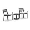 Bay Gallery Furnitire Santorini Patio Set Side Table Charcoal & Grey Cushions