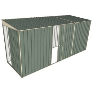 Build-a-Shed 1.5 x 4.5 x 2m Sliding Door Tunnel Shed with Sliding Side Door - Green