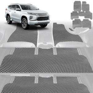 6D Diamond Car Floor Mats for Mitsubishi Pajero 2006-2021-Ultimate Set-Grey-Outback GT