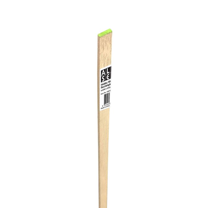 All Set 915 x 3 x 9.5mm Green Rectangle Hobby Wood