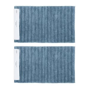 2PK Algodon Polyester Lawson Plush Bath Runner Denim 50x100cm