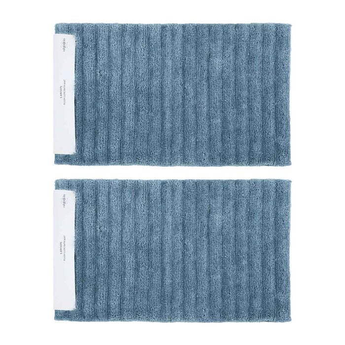 2PK Algodon Polyester Lawson Plush Bath Runner Denim 50x100cm