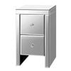 ALFORDSON Mirrored Bedside Table Silver