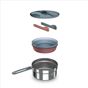 Decathlon - Quechua Camping Cooking Set In Stainless Steel - 2-People, 10 Pieces. - One Size