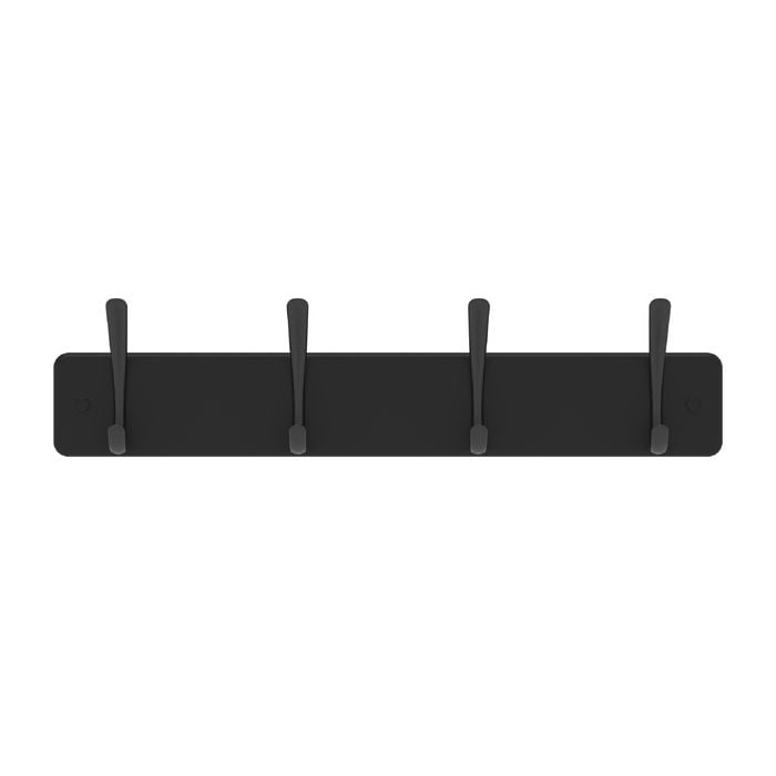 MODE 4 Black Hooks On Black Board Hat And Coat Rack
