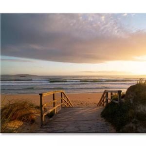 Wooden Bridge Leads to The Beach  Print 100% Australian Made 75 x 50cm  (Stretched)