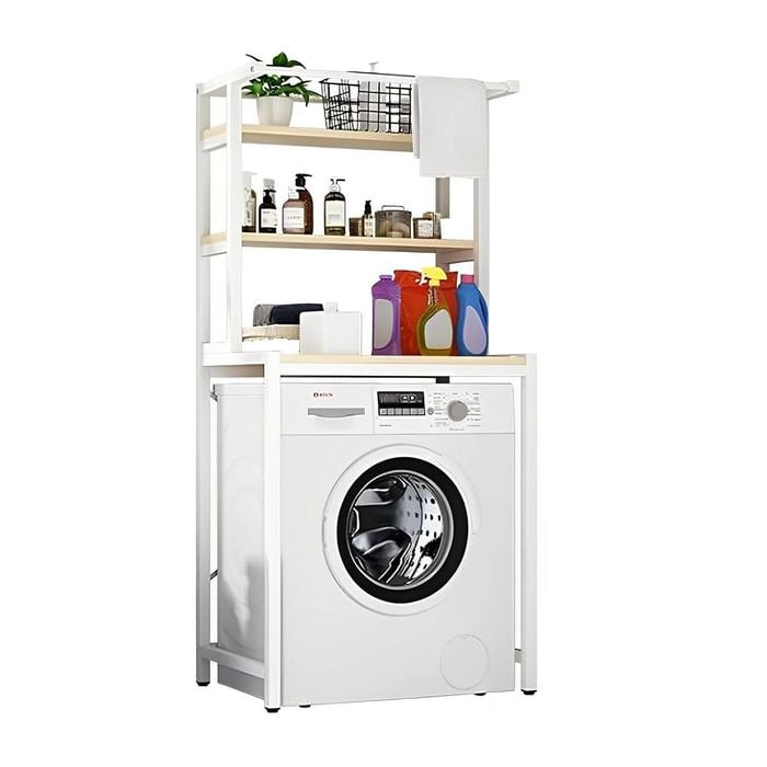 CARLA HOME 3-Tier Over Washing Machine Storage Rack Laundry Shelf Organizer for Bathroom or Toilet (White)