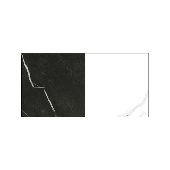 DesignerSplash 2100 x 1550 x 4mm Black Marble/White Marble Splashback