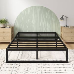 Zinus 35cm Double Quick Lock Bed Frame Metal Mattress Base Support - Black