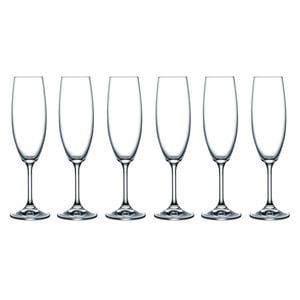 6pc Krystal Sienna Stemware SIN220 Champagne Flute Serveware 220ml Clear